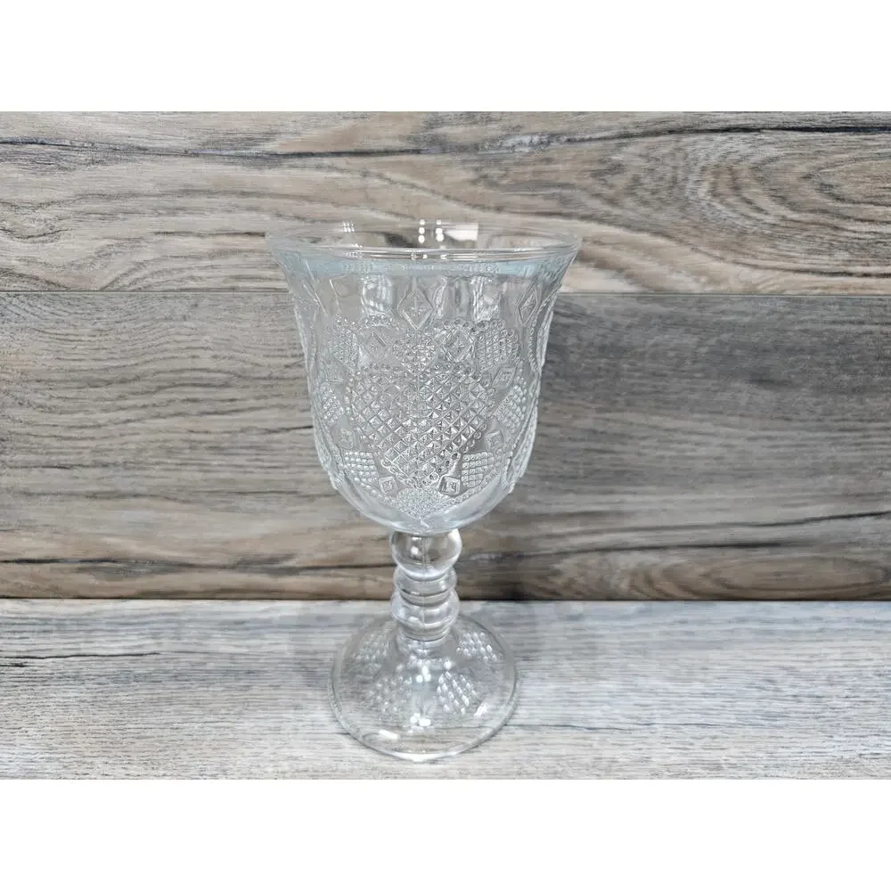 Vintage 1978 Avon Hearts & Diamonds Stemmed Goblet Glass